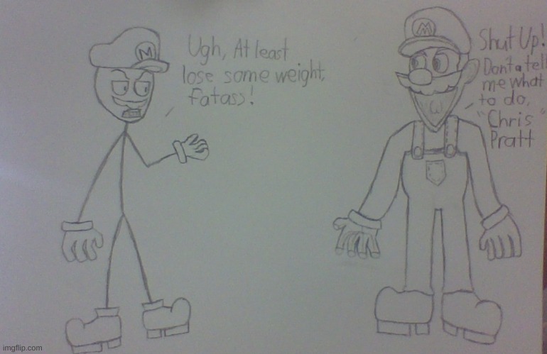 Josanity's Mario Meets SMG4's Mario | image tagged in smg4,mario,drawing | made w/ Imgflip meme maker
