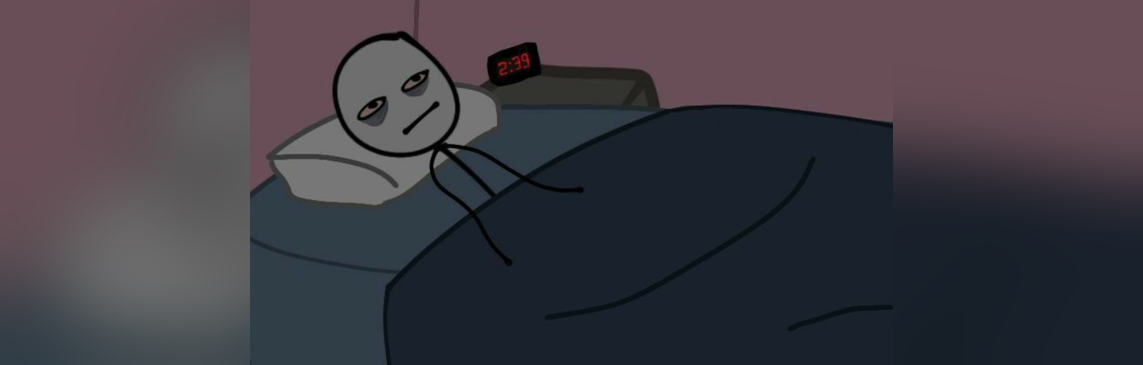 Stickman in bed thinking Blank Meme Template