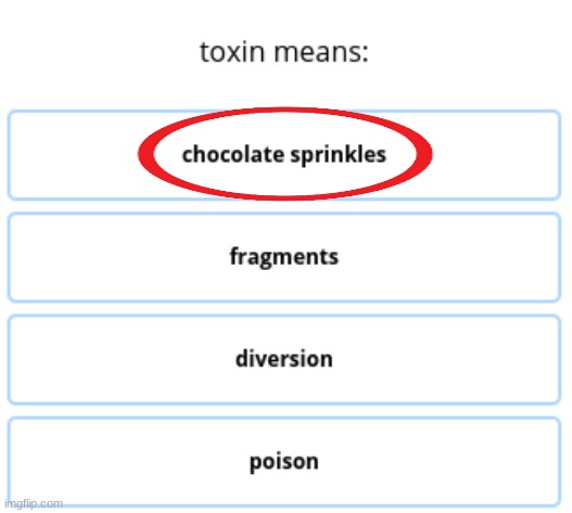 image tagged in chocolate,sprinkles,are,toxic | made w/ Imgflip meme maker