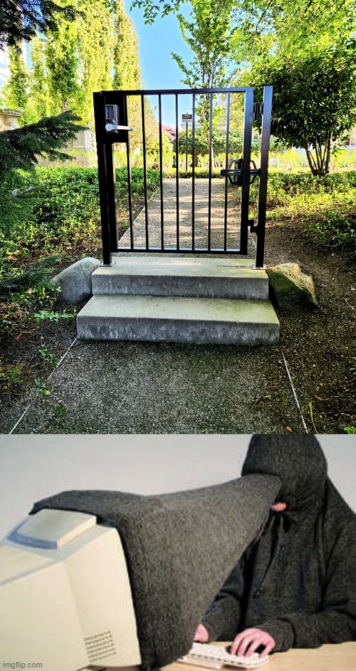 Nice try security gate! | image tagged in privacy,you had one job,memes,funny | made w/ Imgflip meme maker