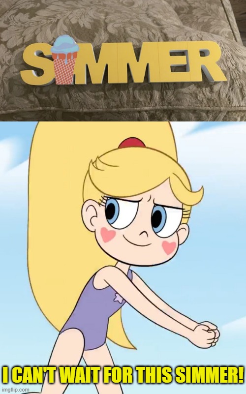 i can't wait for this simmer! | I CAN'T WAIT FOR THIS SIMMER! | image tagged in you had one job,star vs the forces of evil,summer,memes,funny | made w/ Imgflip meme maker