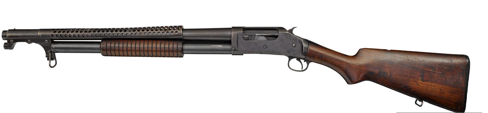 Winchester model 1897 pump-action trench shotgun Blank Meme Template