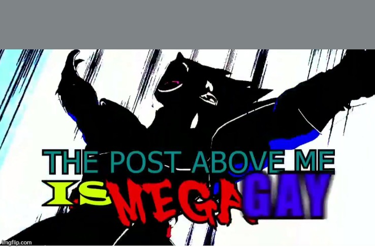 The post above me is mega gay | image tagged in the post above me is mega gay | made w/ Imgflip meme maker