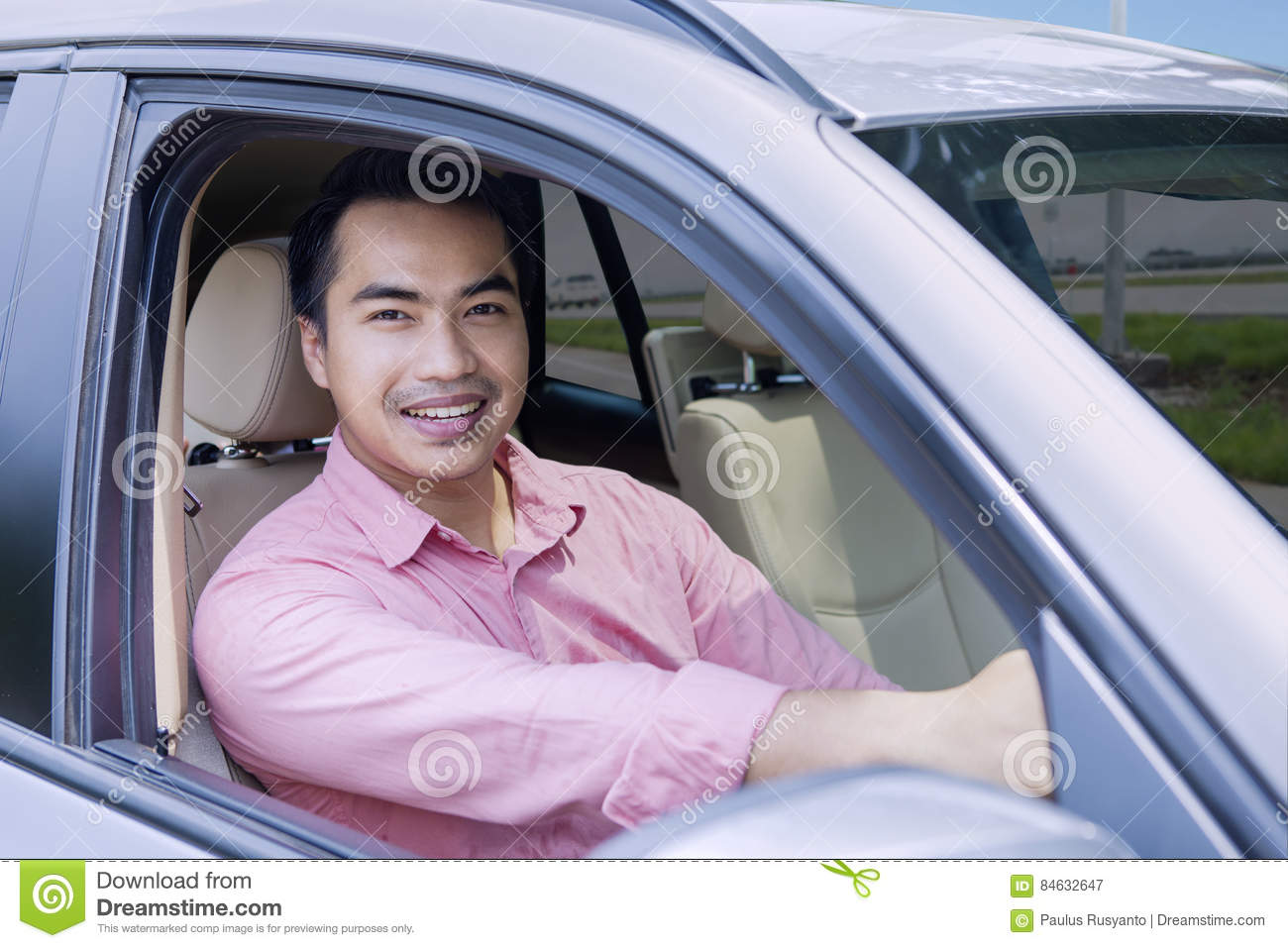 High Quality Young Businessman Driving Car Stock Image Blank Meme Template