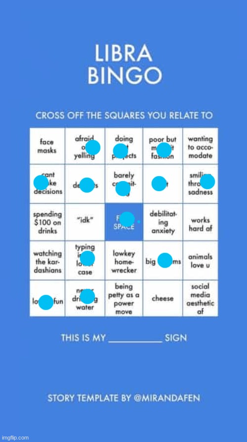 Yes, I made a bingo! | image tagged in zodiac | made w/ Imgflip meme maker