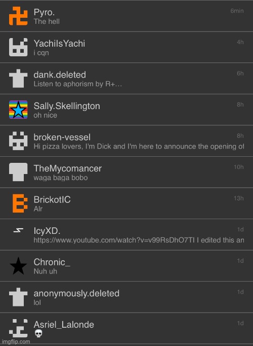 The recent people I’ve been abused by in memechats cuz trend | made w/ Imgflip meme maker