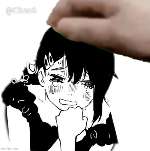 image tagged in kobeni headpats | made w/ Imgflip meme maker