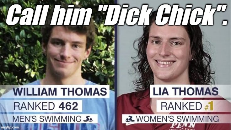 TransGender is Cheating - William Thomas | Call him "Dick Chick". | image tagged in transgender is cheating - william thomas | made w/ Imgflip meme maker