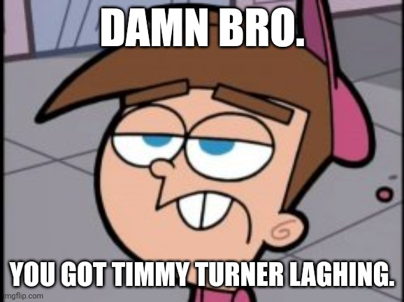 Damn bro you got Timmy Turner laghing. Blank Meme Template