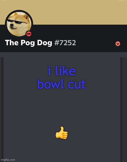 epic doggos epic discord temp | i like bowl cut; 👍 | image tagged in epic doggos epic discord temp | made w/ Imgflip meme maker