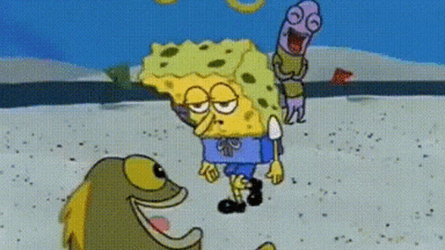 High Quality Sad Walking Spongebob Blank Meme Template