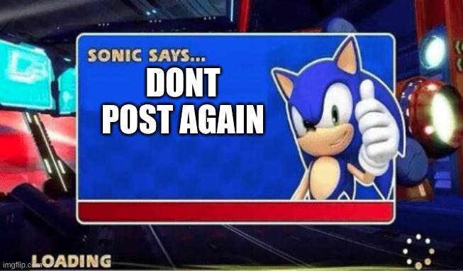 Sonic Says | DONT POST AGAIN | image tagged in sonic says | made w/ Imgflip meme maker