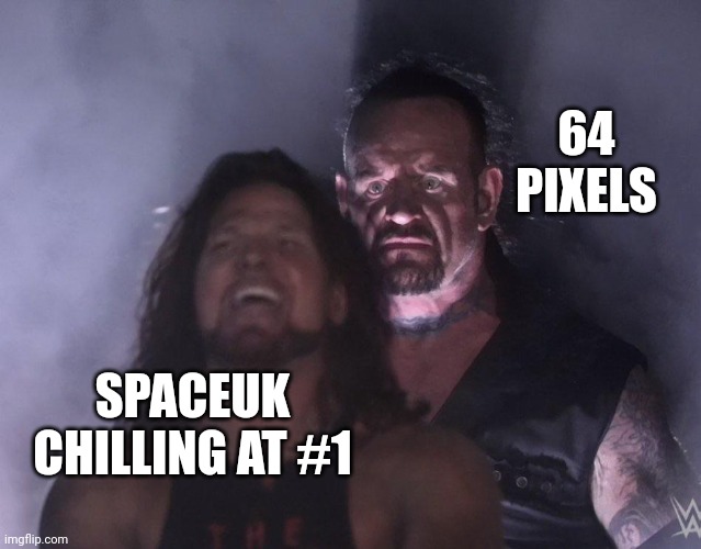 ? | 64 PIXELS; SPACEUK CHILLING AT #1 | image tagged in undertaker | made w/ Imgflip meme maker