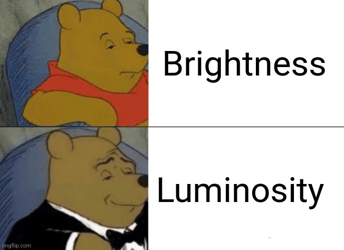 Tuxedo Winnie The Pooh Meme | Brightness Luminosity | image tagged in memes,tuxedo winnie the pooh | made w/ Imgflip meme maker