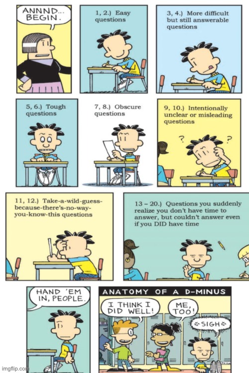 The Fabled D-Minus. | image tagged in big nate | made w/ Imgflip meme maker