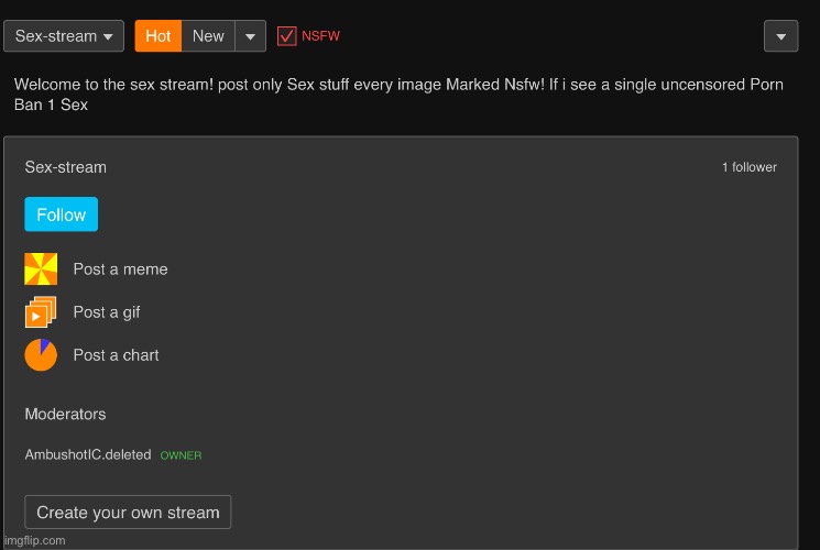 He’s the stream he deleted after i screenshot it | made w/ Imgflip meme maker