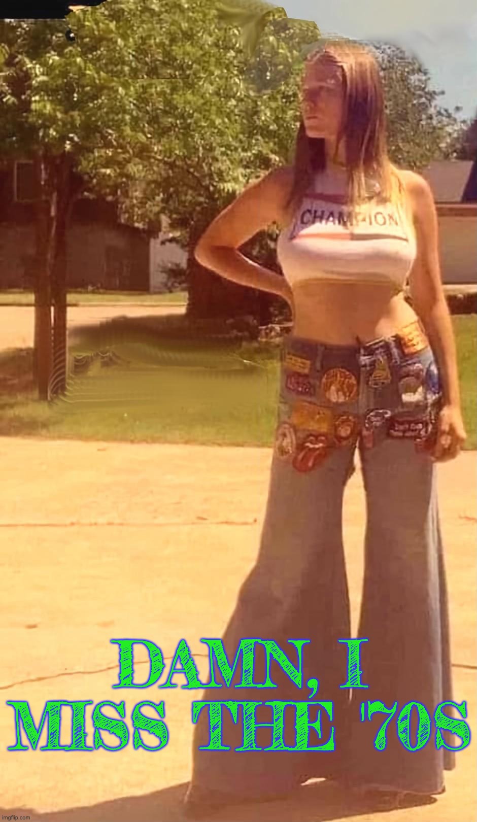 DAMN, I MISS THE '70S | image tagged in hippie chick,free love,boobs | made w/ Imgflip meme maker