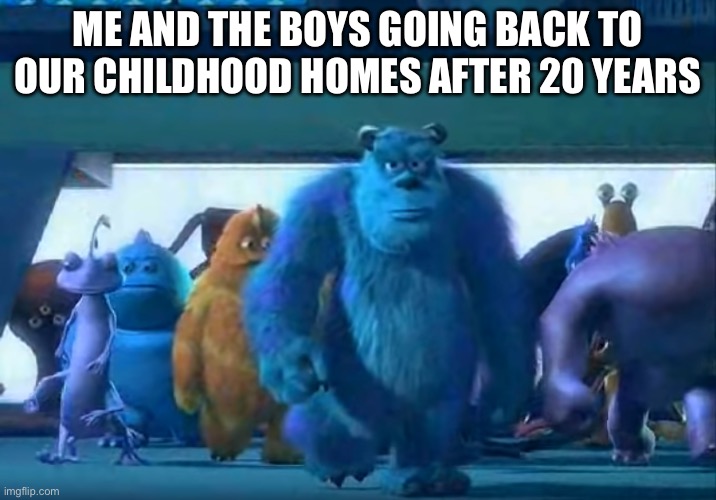 Me and the boys | ME AND THE BOYS GOING BACK TO OUR CHILDHOOD HOMES AFTER 20 YEARS | image tagged in me and the boys | made w/ Imgflip meme maker