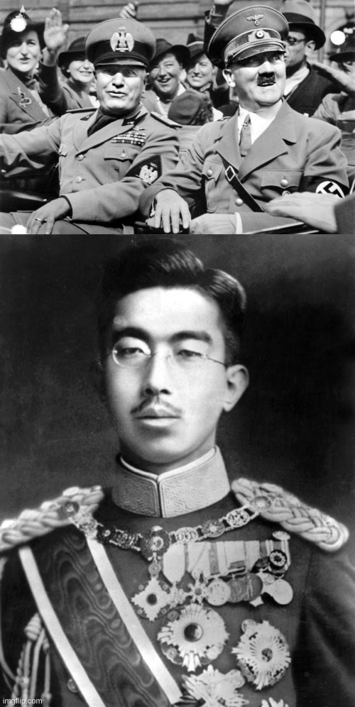 image tagged in mussolini and hitler,hirohito | made w/ Imgflip meme maker