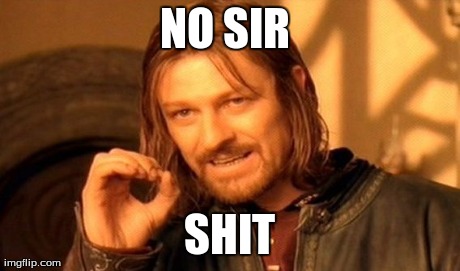 One Does Not Simply Meme | NO SIR  SHIT | image tagged in memes,one does not simply | made w/ Imgflip meme maker