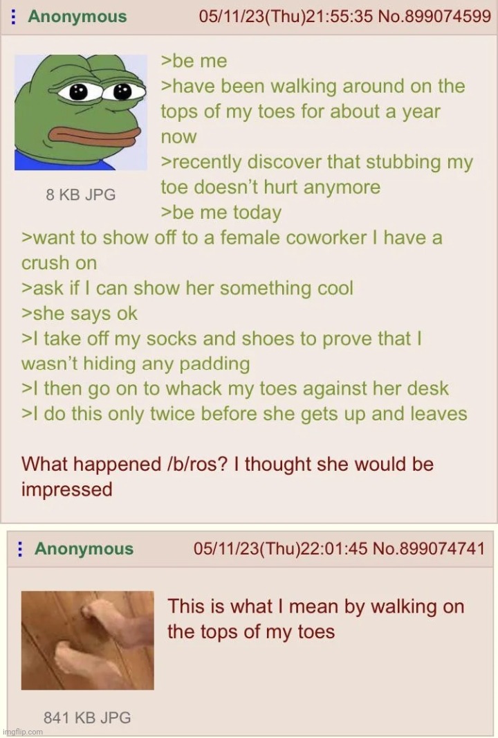 . | image tagged in anon took his socks off | made w/ Imgflip meme maker