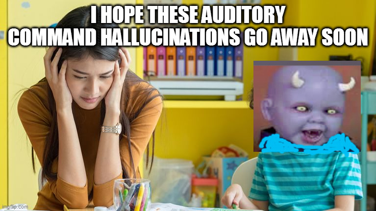 I HOPE THESE AUDITORY COMMAND HALLUCINATIONS GO AWAY SOON | image tagged in memes | made w/ Imgflip meme maker