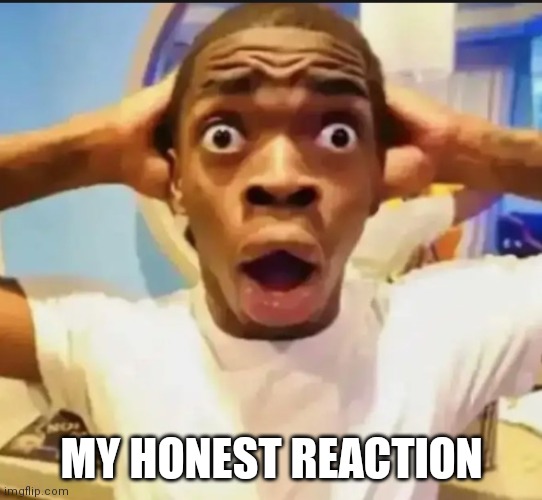 Surprised Black Guy | MY HONEST REACTION | image tagged in surprised black guy | made w/ Imgflip meme maker