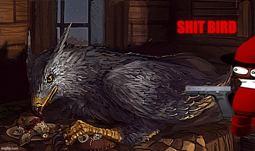 Sharpened Buckbeak | SHIT BIRD | image tagged in sharpened buckbeak | made w/ Imgflip meme maker