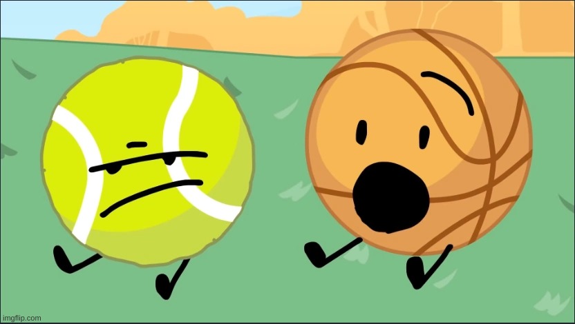 tennis ball and basketball | image tagged in tennis ball and basketball | made w/ Imgflip meme maker