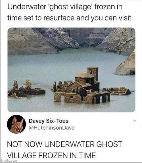 Ghost village | image tagged in ghost,repost,village,funny,underwater | made w/ Imgflip meme maker