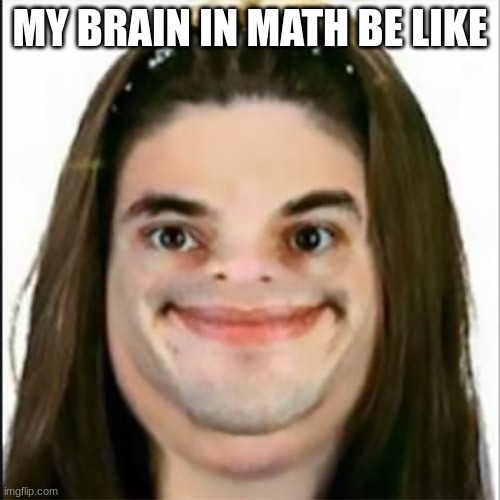 retarted face | MY BRAIN IN MATH BE LIKE | image tagged in retarted face | made w/ Imgflip meme maker