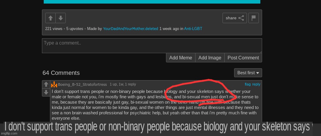 ...Biology???? Biology says gender and sex are different- | made w/ Imgflip meme maker