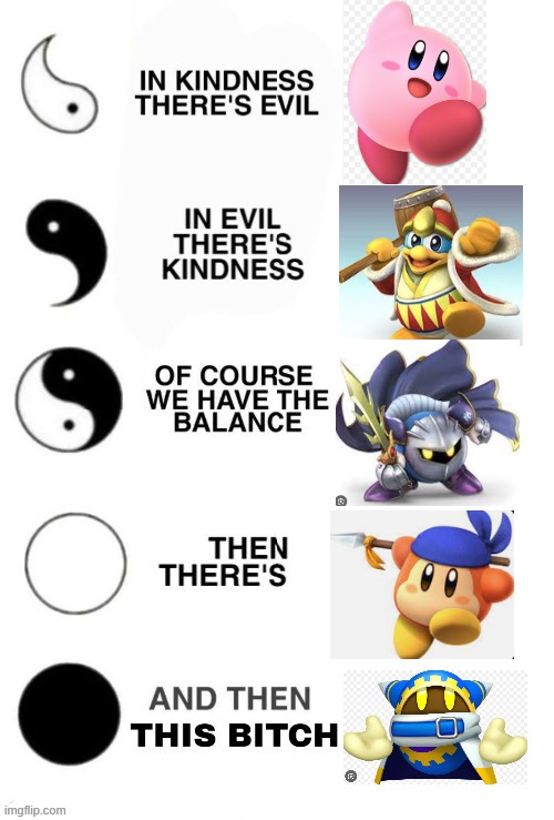 Return to Dreamland in a nutshell: | image tagged in in kindness there's evil,kirby | made w/ Imgflip meme maker
