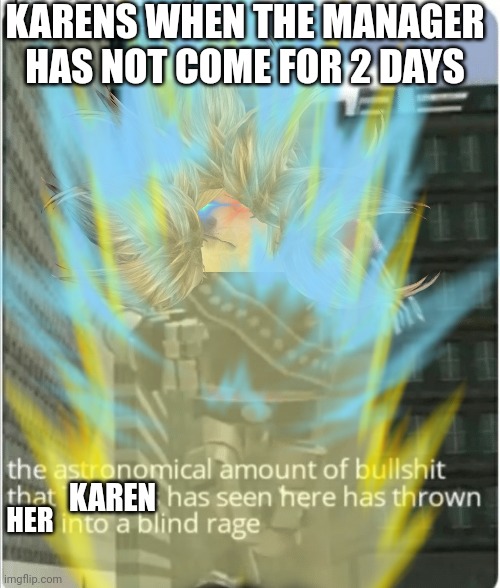 KARENS WHEN THE MANAGER HAS NOT COME FOR 2 DAYS KAREN HER | made w/ Imgflip meme maker