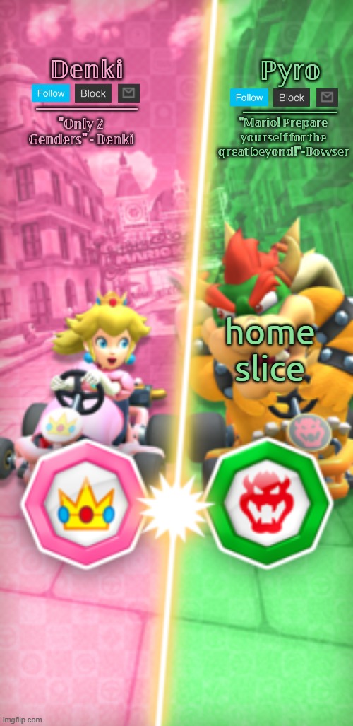 Denki and Pyro | home slice | image tagged in denki and pyro | made w/ Imgflip meme maker