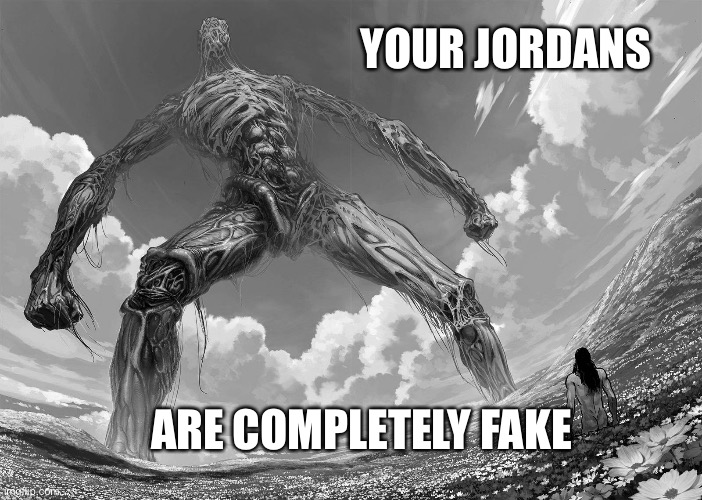 One punch man | YOUR JORDANS; ARE COMPLETELY FAKE | made w/ Imgflip meme maker
