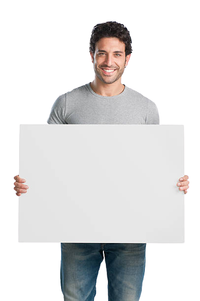 Guy With Blank Sign Transparent Background Blank Meme Template