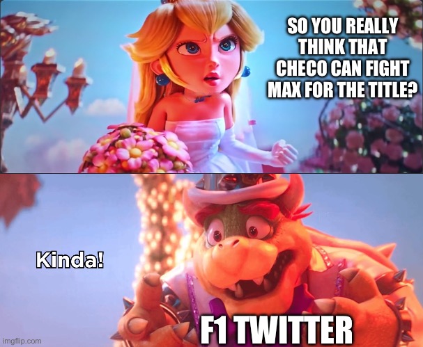 Kinda! | SO YOU REALLY THINK THAT CHECO CAN FIGHT MAX FOR THE TITLE? F1 TWITTER | image tagged in f1 | made w/ Imgflip meme maker