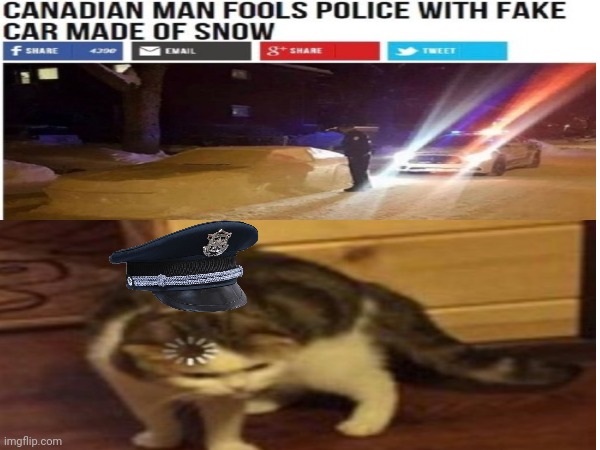 IMPROVED | image tagged in canadian man fools police | made w/ Imgflip meme maker