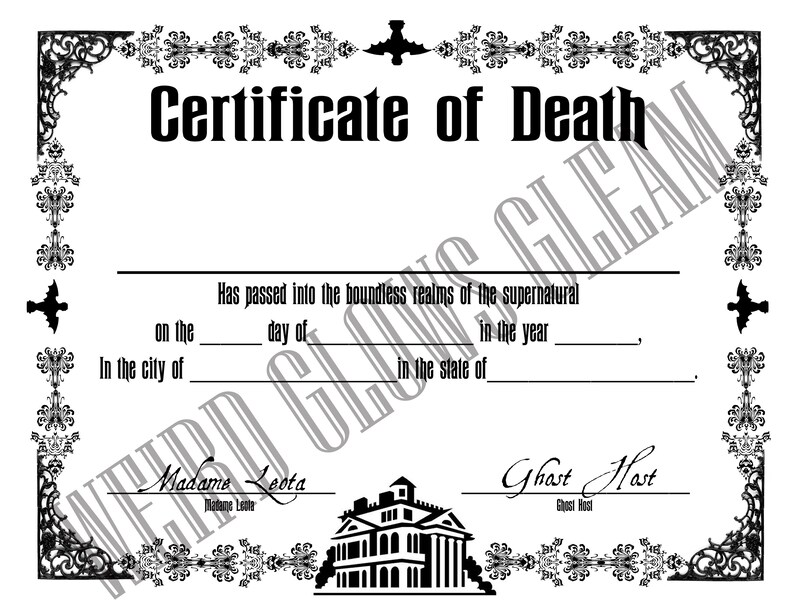 High Quality Certificate of Death Blank Meme Template