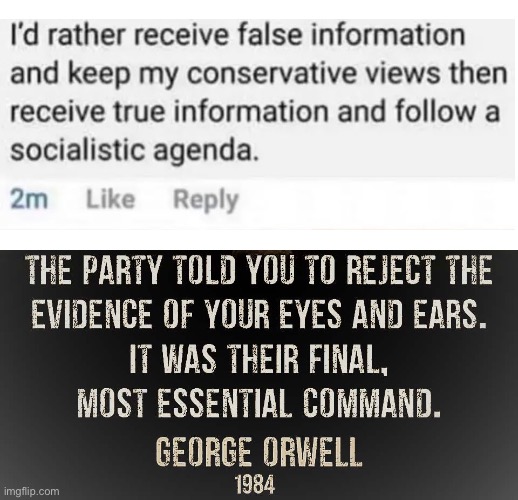It’s funny how conservatives will say “literally 1984” to everything they don’t like but then use it as a guide book | made w/ Imgflip meme maker
