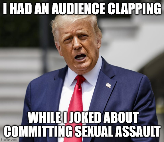 I joked about committing sexual assault | I HAD AN AUDIENCE CLAPPING; WHILE I JOKED ABOUT COMMITTING SEXUAL ASSAULT | image tagged in blah blah blah | made w/ Imgflip meme maker