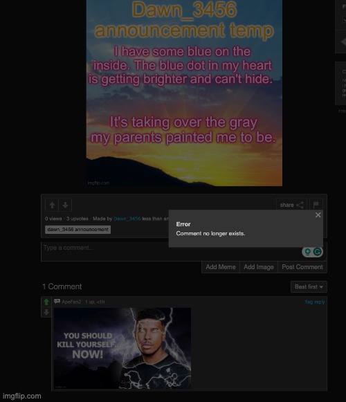 W deleted comment | made w/ Imgflip meme maker