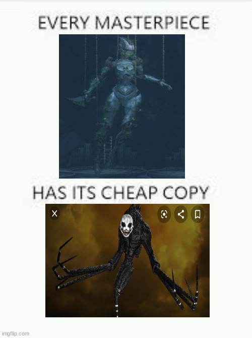 Because they're both Twisted Marionettes | image tagged in every masterpiece has its cheap copy,fnaf,guild wars 2 | made w/ Imgflip meme maker