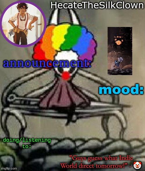 HecateTheSilkClown announcement temp Blank Meme Template