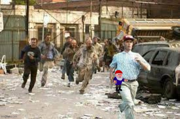 forrest gump running from zombies | image tagged in forrest gump running from zombies | made w/ Imgflip meme maker