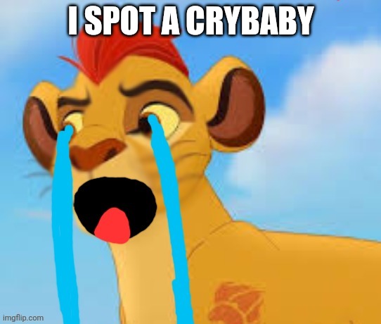 extreme crying kion crybaby | I SPOT A CRYBABY | image tagged in extreme crying kion crybaby | made w/ Imgflip meme maker