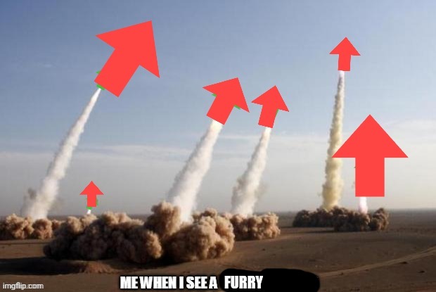 Downvote missles | FURRY | image tagged in downvote missles | made w/ Imgflip meme maker