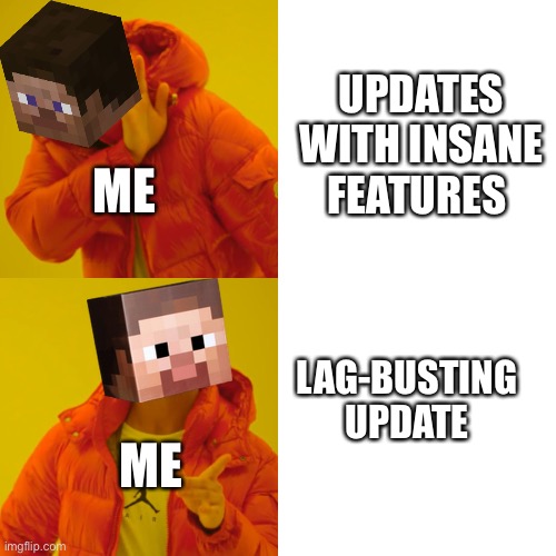 I would also like an Insane Update… Just don’t make my PC Explode | UPDATES WITH INSANE FEATURES; ME; LAG-BUSTING UPDATE; ME | image tagged in steve hotline being | made w/ Imgflip meme maker