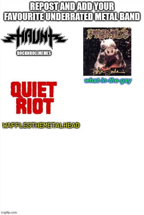 repost | WAFFLESTHEMETALHEAD | made w/ Imgflip meme maker